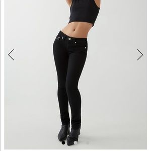 True Religion Black Skinny low rise jeans